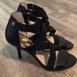 Michael Kors black leather heel sandal 6